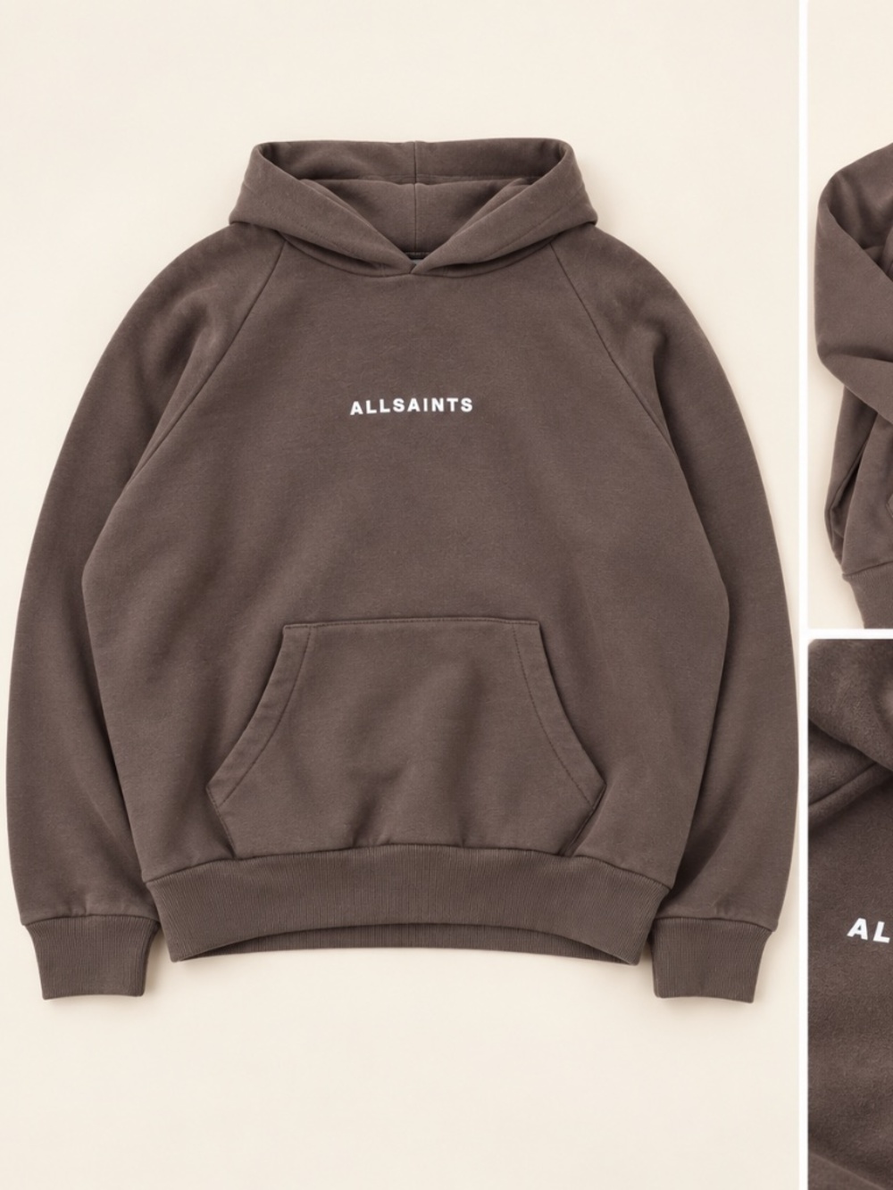 All Saints women’s pullover hoodie, size S, taupe-brown/Espresso color-BRAND NEW